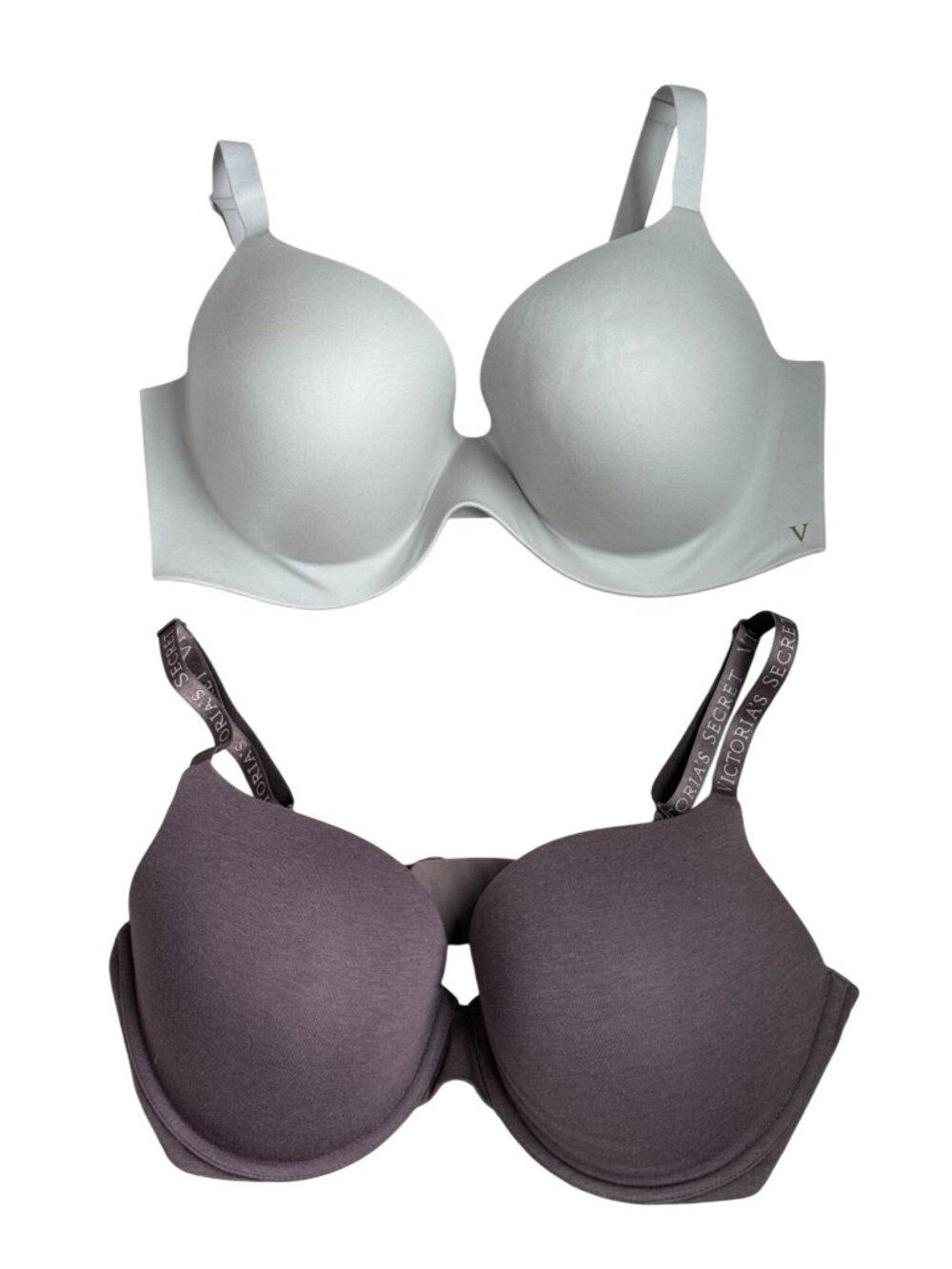 2 Victoria's Secret Bras 38DD T Shirt Push Up & Perfect Shape Underwire Padded